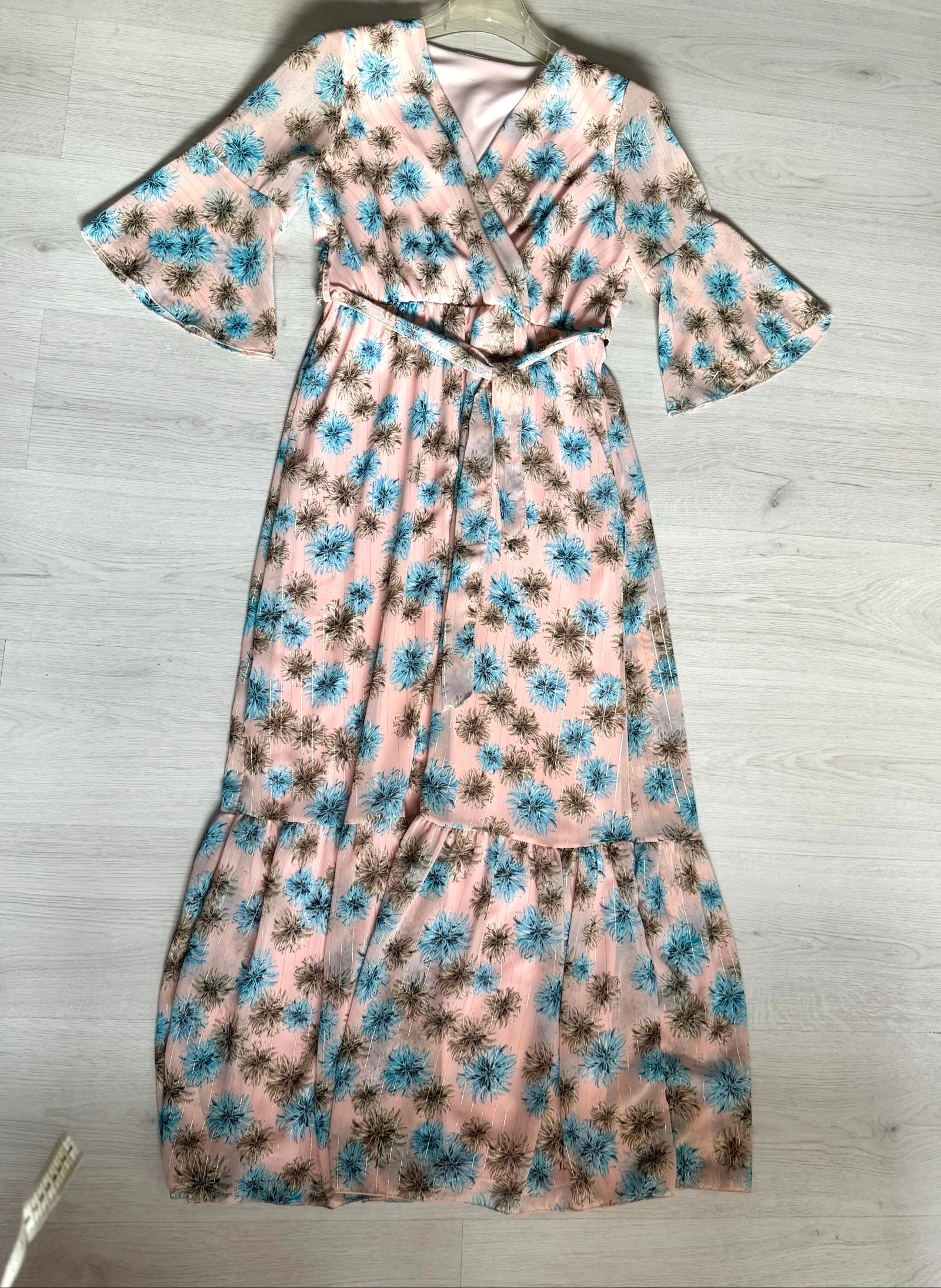 Long floral dress with gold thread size L – photo 8